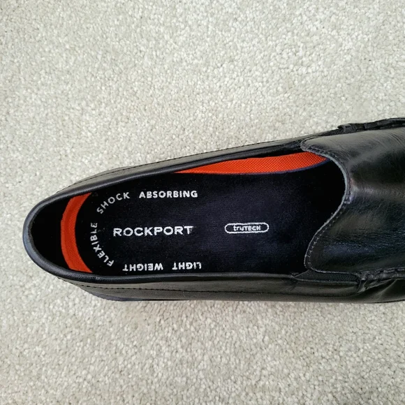 Rockport Loafers Size 11.5 M Rockport Palmer Black Leather Slip-On Dress Shoes - Picture 8 of 16